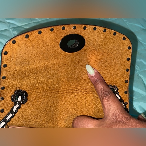 COACH Parker 18 With Rivets Gunmetal/Bone EUC whipstich whimsigoth - Picture 8 of 16